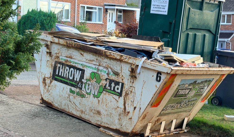 Hiring a skip needs careful preparation A skip on a driveway