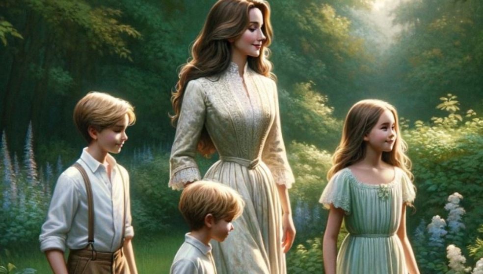 Kate Middleton and her children as created by Chat GPT