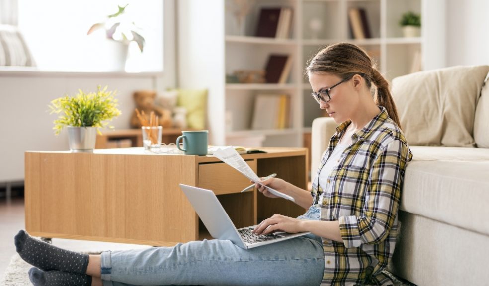 Lady looking at home finances