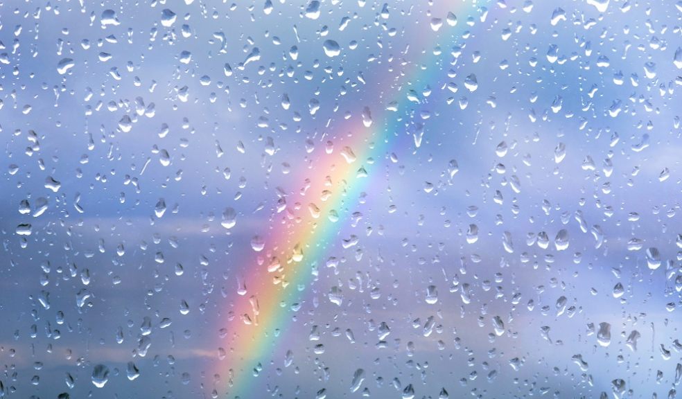 Rainbow on rainy days at home