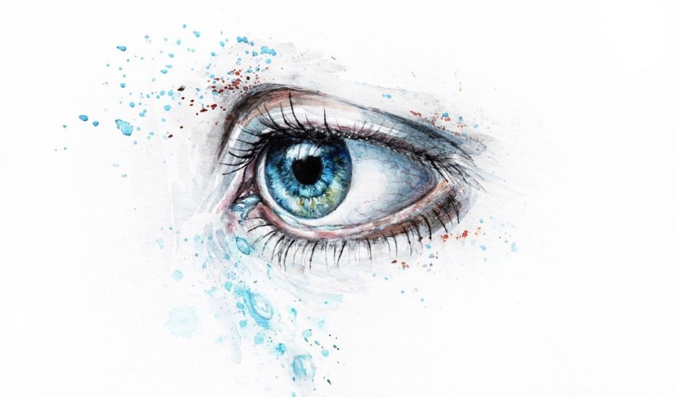 A watercolour sketch of an eye