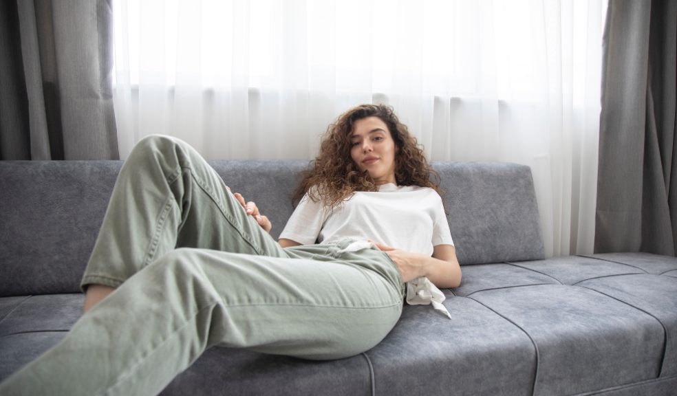 Woman on sofa