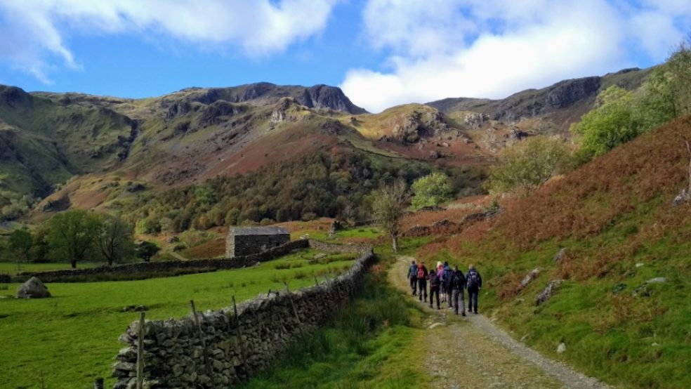 Walkers in Keswick, The Lake District.