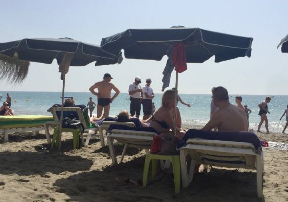 Beach goers don't always get on due to annoying habits Police on the beach in Torremolinos