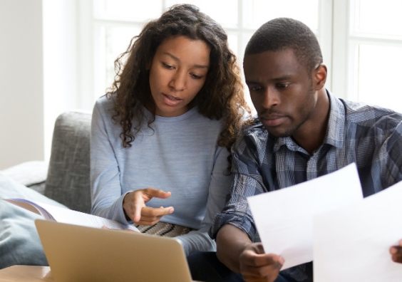 Couple with money worries Couple with money worries