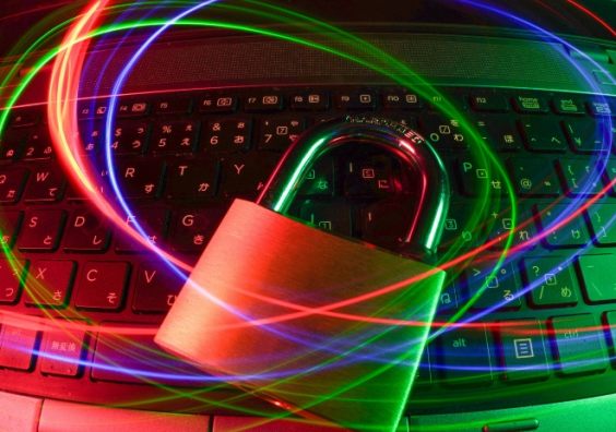 A padlock ona computer keyboard 