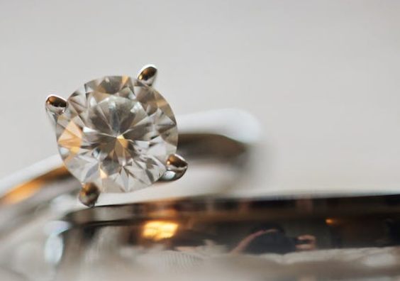 close up image of a diamond solitaire ring