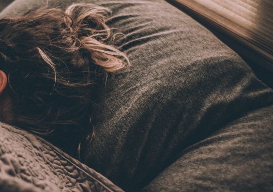 Woman in bed, asleep