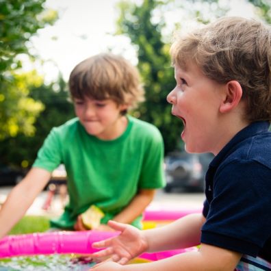 Children playing in the garden