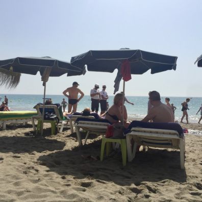 Police on the beach in Torremolinos