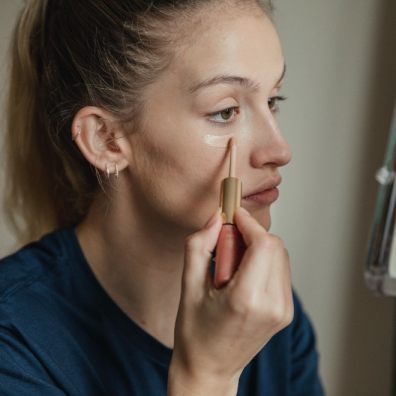 Beauty care lady applying makeup 