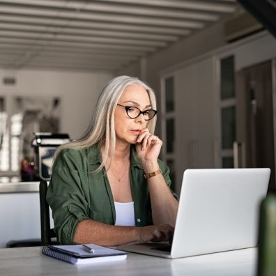 Lady focussing on computer