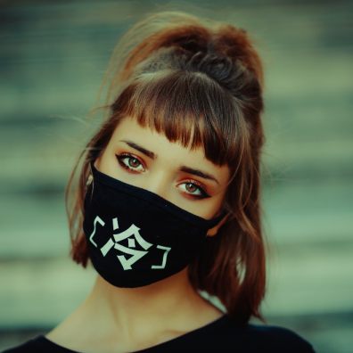 Lady wearing face mask