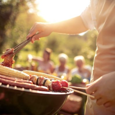 Man at barbecue