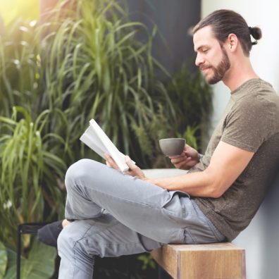 Man in garden