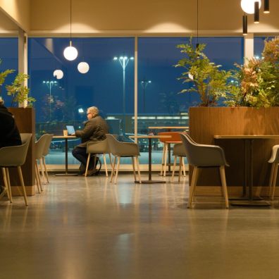 A business lounge at Oslo Airport