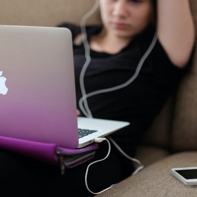 Teenager on laptop