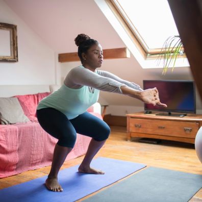 Woman doing a squat exercise