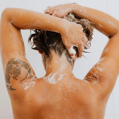 Woman having a shower