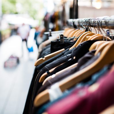 clothes hanging on a rail