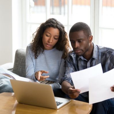 Couple with money worries