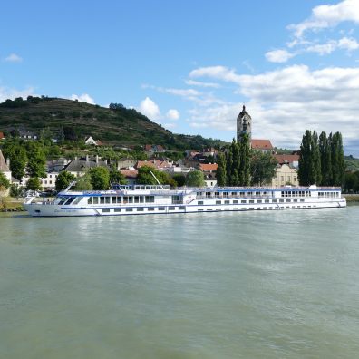 A river cruise ship on the Danube