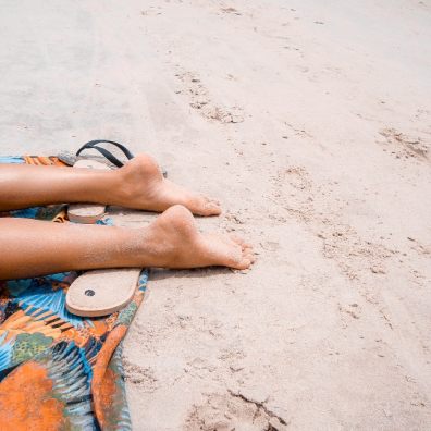 Sunbathing on the beach