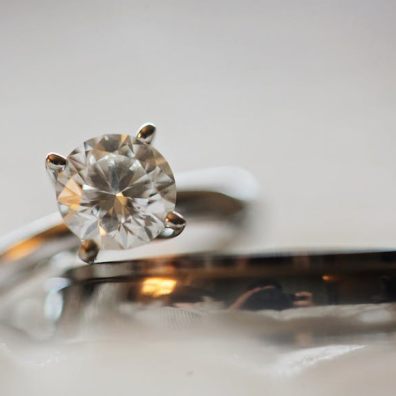 close up image of a diamond solitaire ring